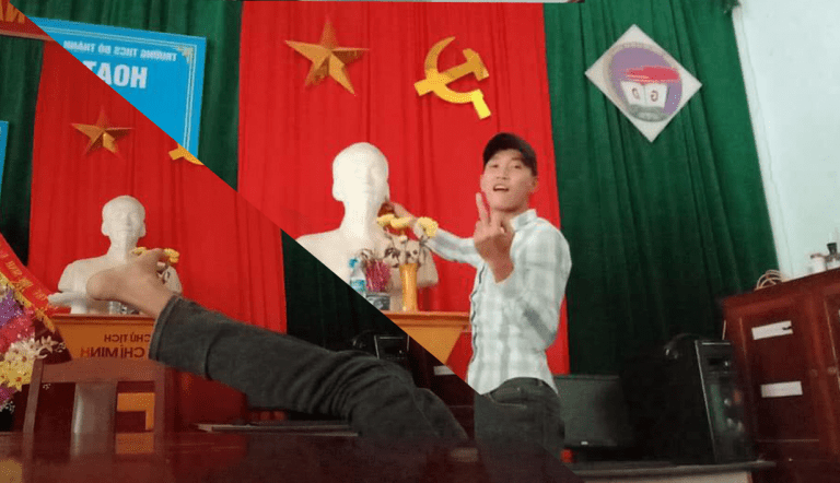 Một số h&igrave;nh ảnh được cho l&agrave; "x&uacute;c phạm Chủ tịch Hồ Ch&iacute; Minh" của Phan C&ocirc;ng Hải - người sau đ&oacute; bị kết &aacute;n 5 năm t&ugrave; giam v&agrave; 3 năm quản chế về tội "L&agrave;m, t&agrave;ng trữ, ph&aacute;t t&aacute;n hoặc tuy&ecirc;n truyền th&ocirc;ng tin, t&agrave;i liệu nhằm chống Nh&agrave; nước Cộng h&ograve;a x&atilde; hội chủ nghĩa Việt Nam&rdquo;. Ảnh: Chưa r&otilde; nguồn.