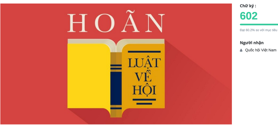 Một chiến dịch k&ecirc;u gọi ho&atilde;n th&ocirc;ng qua Luật Hội đ&atilde; được ph&aacute;t động ng&agrave;y h&ocirc;m nay, 17/10 tr&ecirc;n trang Wake It Up. Ảnh: chụp m&agrave;n h&igrave;nh.