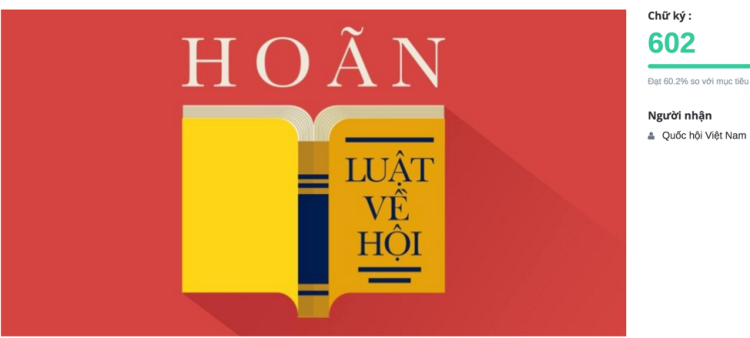 Một chiến dịch kêu gọi hoãn thông qua Luật Hội đã được phát động ngày hôm nay, 17/10 trên trang Wake It Up. Ảnh: chụp màn hình.