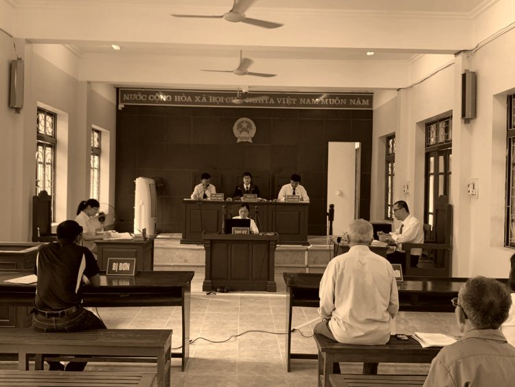 Quang cảnh một phiên tòa dân sự ở Lạng Sơn. Ảnh: Viện Kiểm sát Nhân dân tỉnh Lạng Sơn.