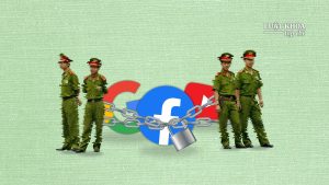 Từ năm 2017 đến nay, số lượng nội dung của người dùng Việt Nam trên Facebook bị xóa theo yêu cầu của chính quyền ngày càng nhiều. Chuyện tương tự cũng xảy ra với Google, mà cụ thể là nền tảng YouTube của họ. Nguồn ảnh: AP. Đồ hoạ: Thiên Tân/Luật Khoa tạp chí.