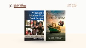 Cuốn sách “Vietnam’s Modern Day Boat People: Bridging Borders for Freedom” và bản tiếng Việt “Thuyền Nhân Việt Nam Thời Hiện Đại: Vươn Tới Tự Do”. Ảnh bìa sách: McFarland, Quill Hawk Publishing.