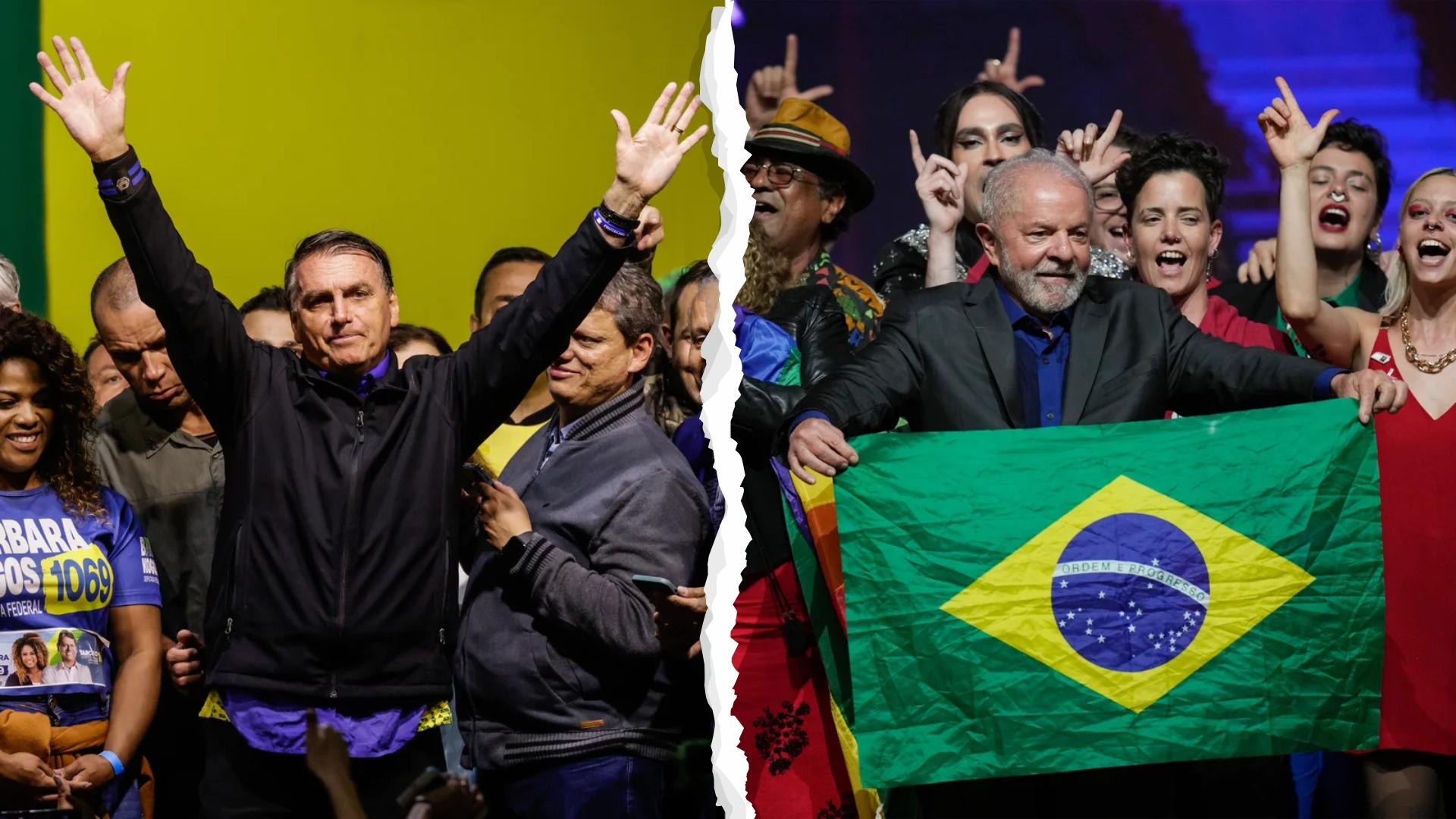 Hai ứng viên tổng thống Brazil là Jair Bolsonaro (trái) và Luiz Inácio Lula da Silva. Ảnh: Alexandre Schneider/Getty Images, Andre Penner/AP.
