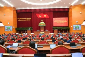 Quang cảnh hội trường tại Trụ sở Trung ương Đảng Cộng sản sáng ngày 8/12/2025. Ảnh: Báo điện tử Đảng Cộng sản.